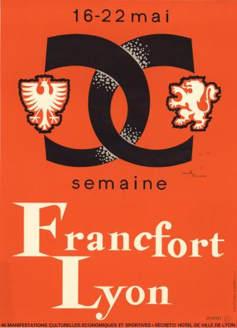 Semaine Francfort-Lyon : affiche couleur (1962, cote 2FI/161, repro. commerciale interdite)