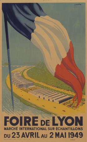 Foire de Lyon 1949, marché international sur échantillons : affiche couleur L. Alexandre (1949, cote 2FI/378)