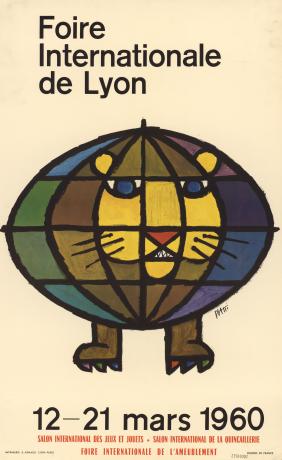 Foire de Lyon 1960 : affiche couleur Platti (1960, cote 2FI/387, repro. commerciale interdite)