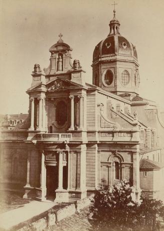 Vue sur la façade et le clocher de l'église des Chartreux : photo. NB anonyme (v. 1878-1881, 100PH/1/95)