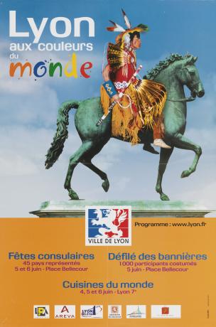 Lyon aux couleurs du monde : affiche Coxinélis (v. 2004, cote 2111WP/38, repro. commerciale interdite)