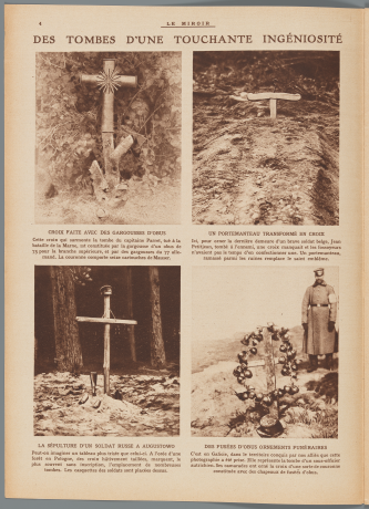 Des tombes d'une touchante ingéniosité Le Miroir, 17 janvier 1915, p.4 - 2c/400547