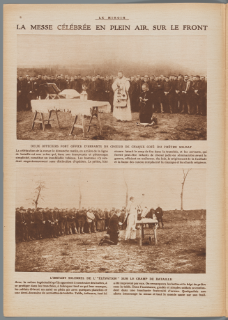 La messe célébrée en plein air, sur le Front Le Miroir, 27 décembre 1914 - 2c/400547