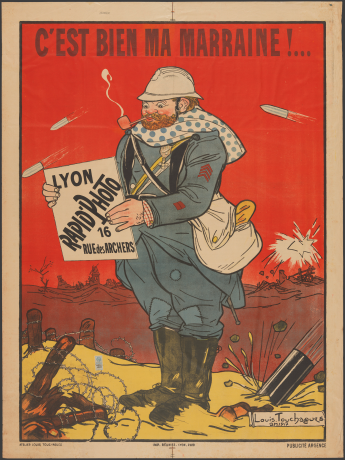 Affiche publicitaire pour le laboratoire photographique Rapid'Photo de Lyon, Illustration de Louis Touchages, 1917 - 7fi3348