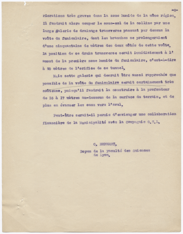 Copie du rapport sur les affaissements du Chemin-Neuf, 27 mars 1922 937 WP 1 