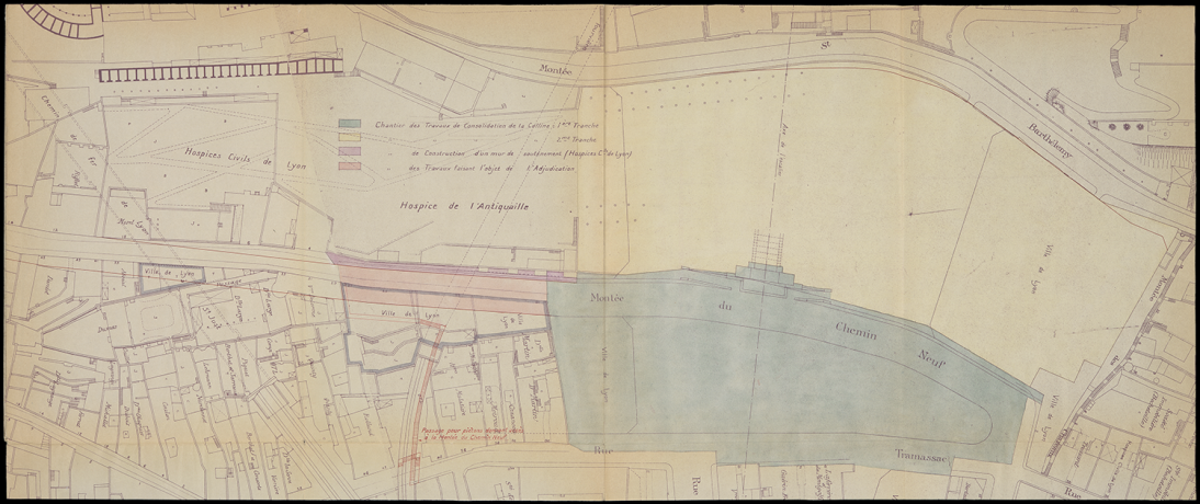 Plan de situation indiquant les chantiers, sans date. 968 WP 59 