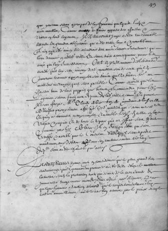 Vœu des échevins : délibération consulaire du 12/03/1643 (cote : BB/197, folio 43r)