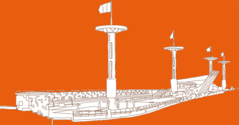 Dessin de la piscine du Rhône réalisé par Julie Petrolli