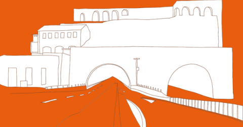 Dessin du tunnel de la Croix-Rousse réalisé par Julie Petrolli